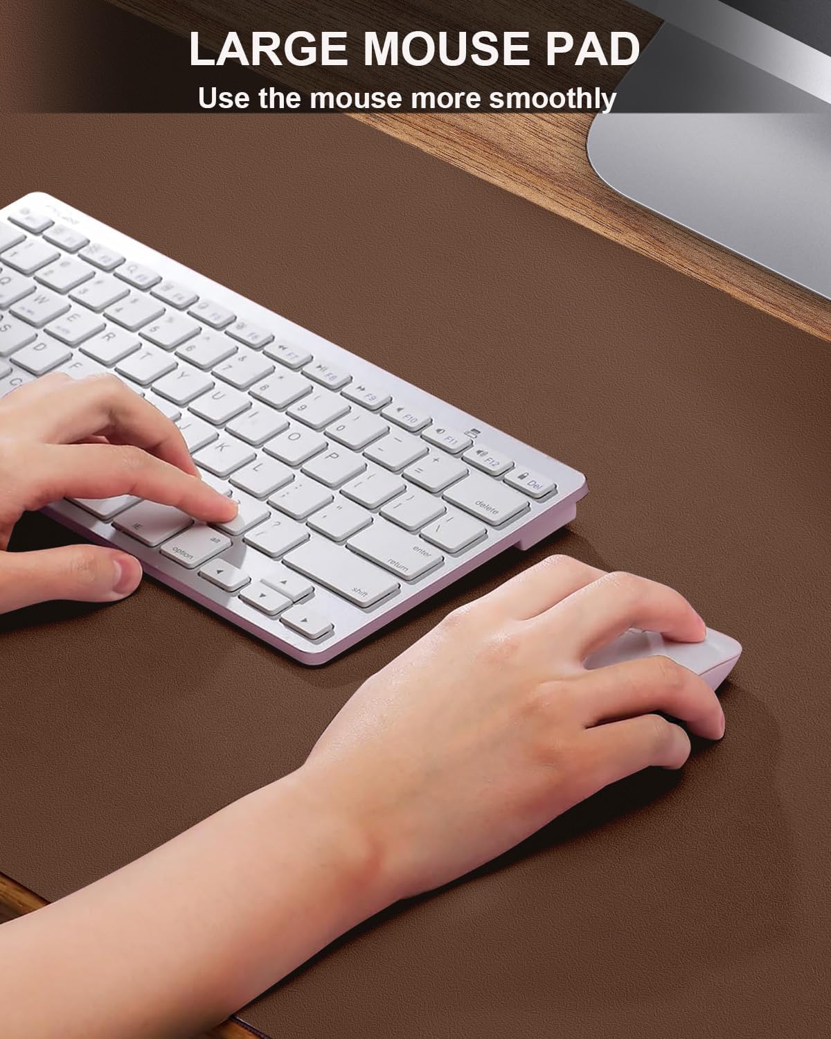 Extra Large Desk mat, Leather Desk Pad Protector,Office Desk Mat,Mouse Pad, Non-Slip Desk Blotter, Laptop Desk Pad, Waterproof Desk Writing Pad for Office&Home (Brown, 55" x 17")