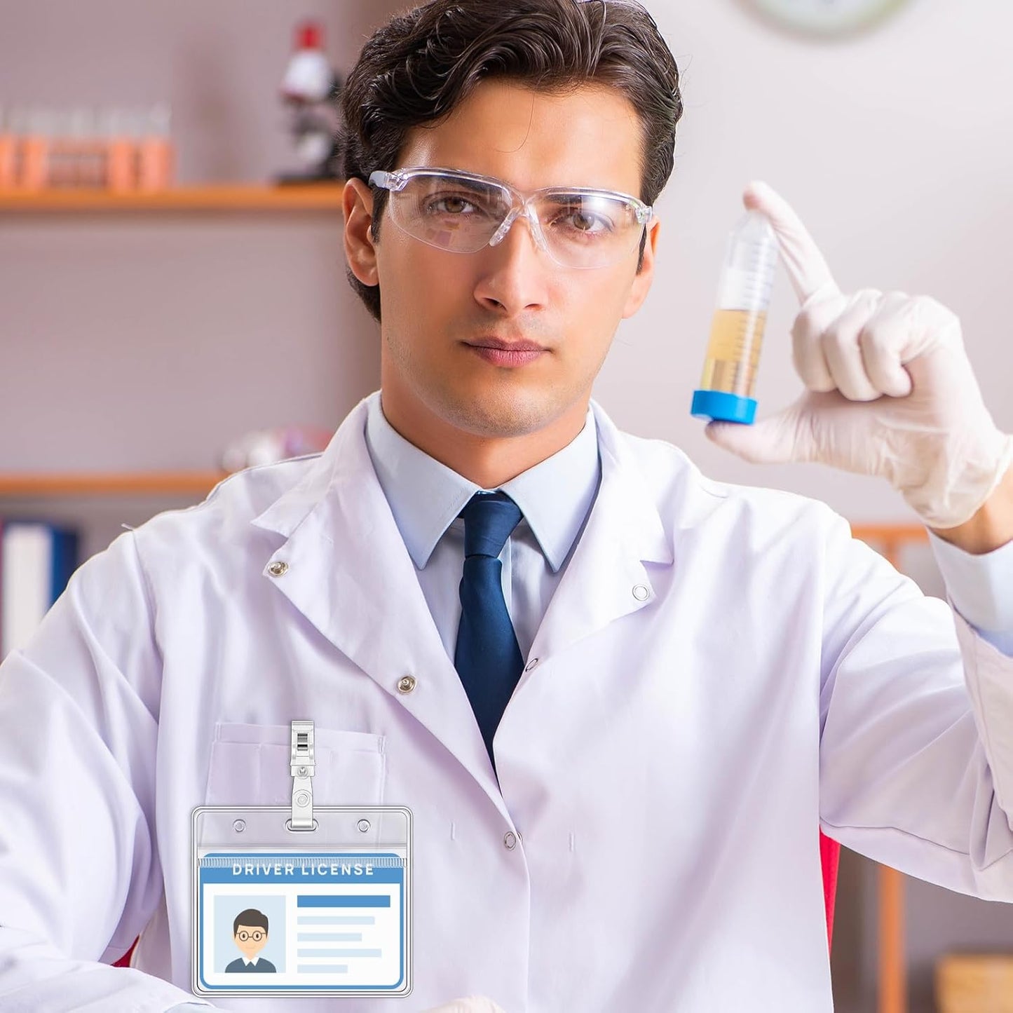 Zonon 150 Sets Name Badge Holders with Clip Clear on Name Tag Waterproof PVC ID Transparent Badge Holder with Resealable Zipper Seal Metal for Teacher Student Worker(Crystal Clip)