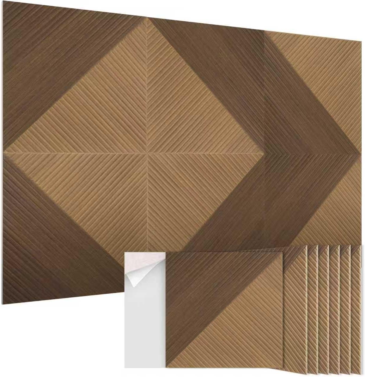 Acoustic Panels 6 Pack, Soundproof Wall Panels 23.6 x 23.6 Inches, Large Decorative Sound Absorbing Panels,Self-Adhesive Acoustic Treatment for Home Studio Office,Deep SymmetryLuxe