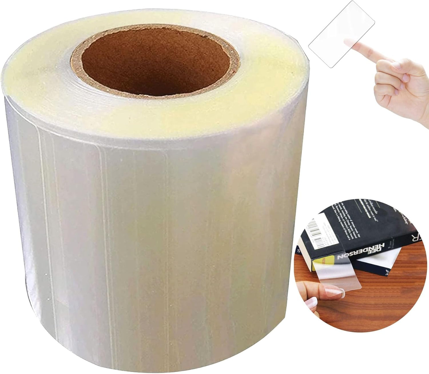 300Pcs Clear Label Protector Shields 2"x3" Vinyl Label Shields Library Book Repaire Tape Labels-Spine Labels Clear Protectors for Essential Oil Bottle Labelss Food Jars LabelBarcode Protectors