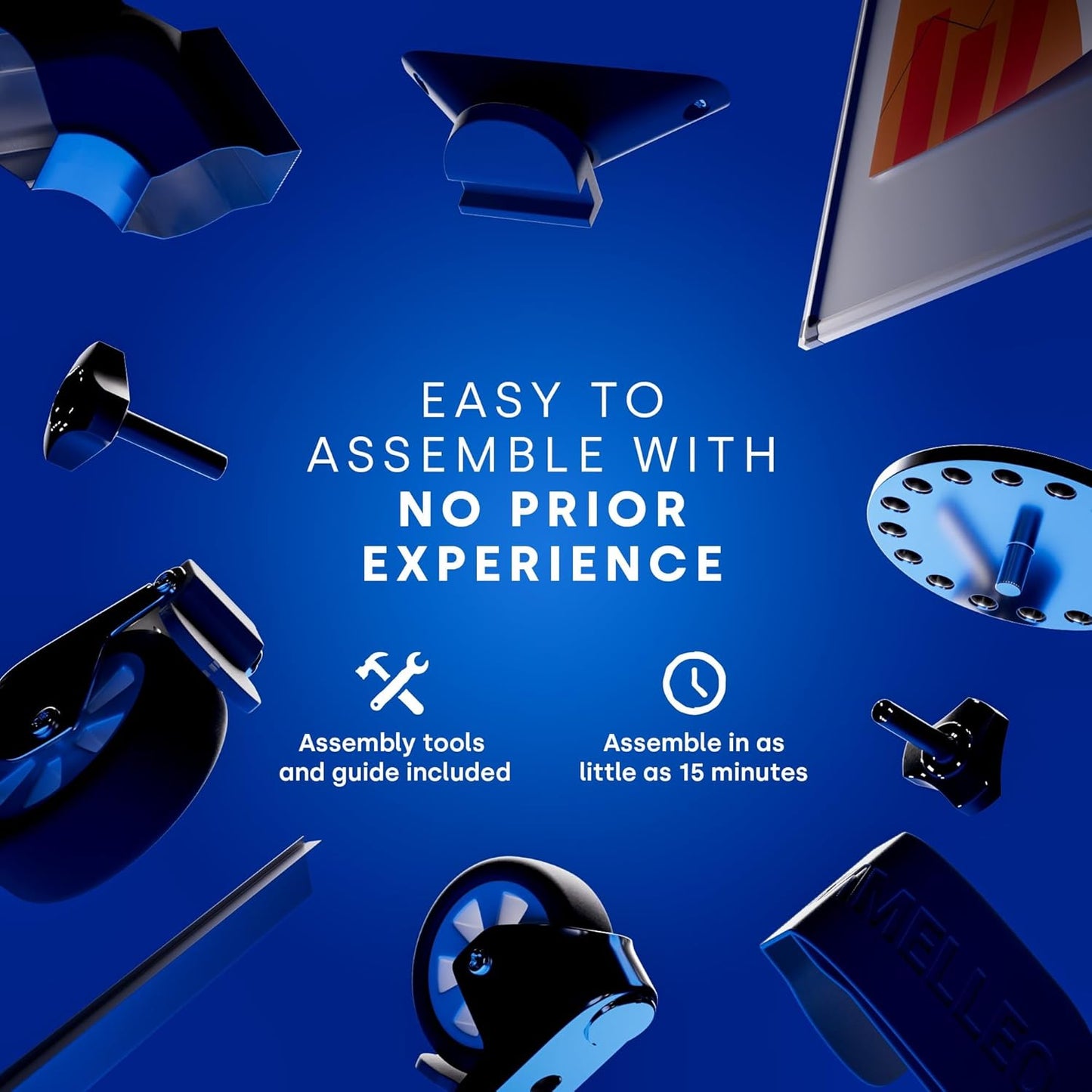 Rolling Dry Erase Board 24 x 48 - Large Portable Magnetic Whiteboard with Stand - Double Sided Easel Style Whiteboard with Wheels - Mobile Standing White Board for Office, Classroom & Home