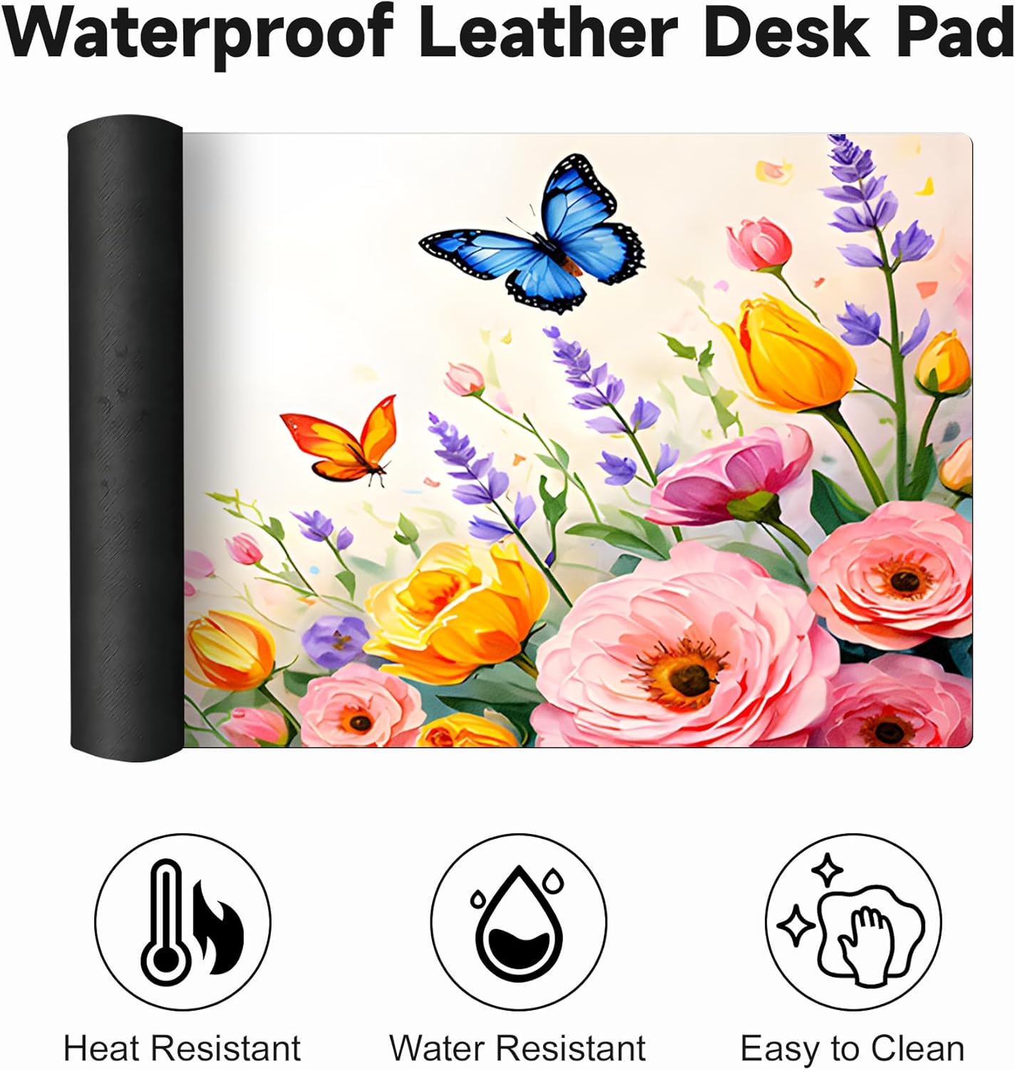 Large Gaming Mouse Pad (31.5"x11.8") - XXL PU Leather Waterproof Desk Mat with Non-Slip Rubber Base for Keyboard, PC & Office