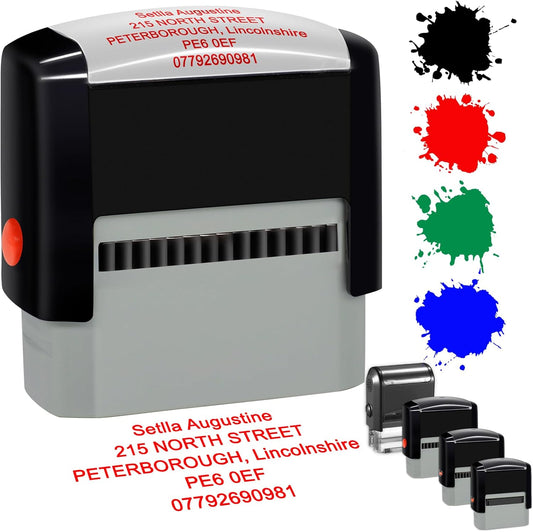 Personalized Stamp Custom Self-Inking Rubber Stamps for Business Customized Return Address with Name Date Up to 5 Lines-70x25mm