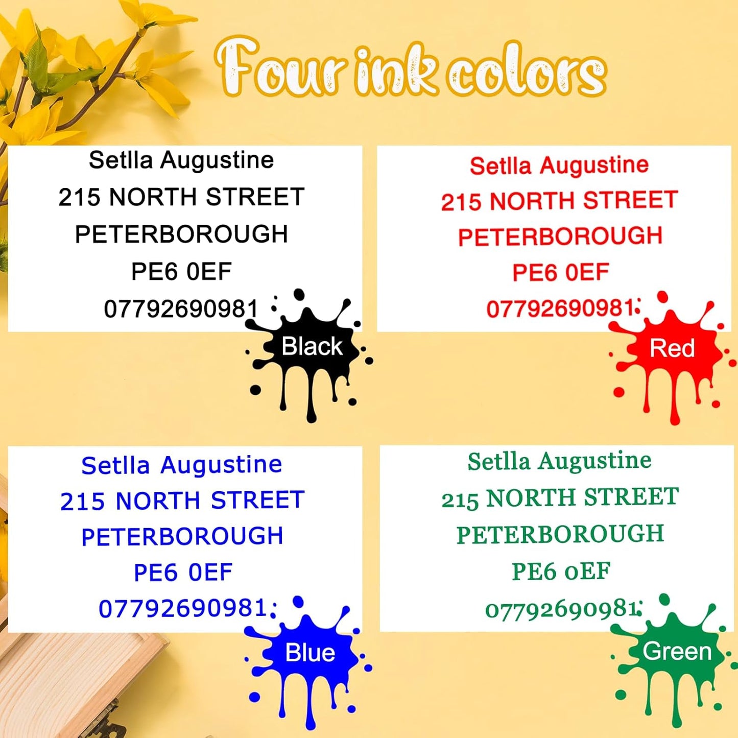 Personalized Stamp Custom Self-Inking Rubber Stamps for Business Customized Return Address with Name Date Up to 5 Lines-70x25mm