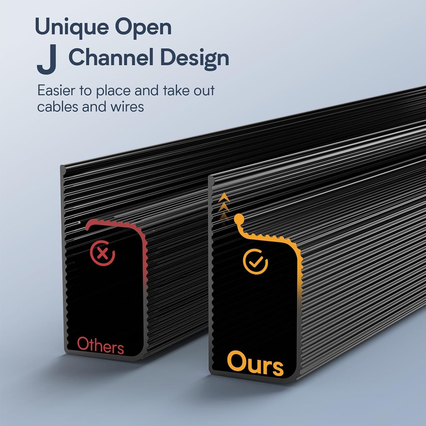 Delamu 157in Cable Management Under Desk, Safe & Tidy Under Desk Cable Management for Home & Office, Cord Organizer for Desks, Wire Organizer Kit,10 Pack Black