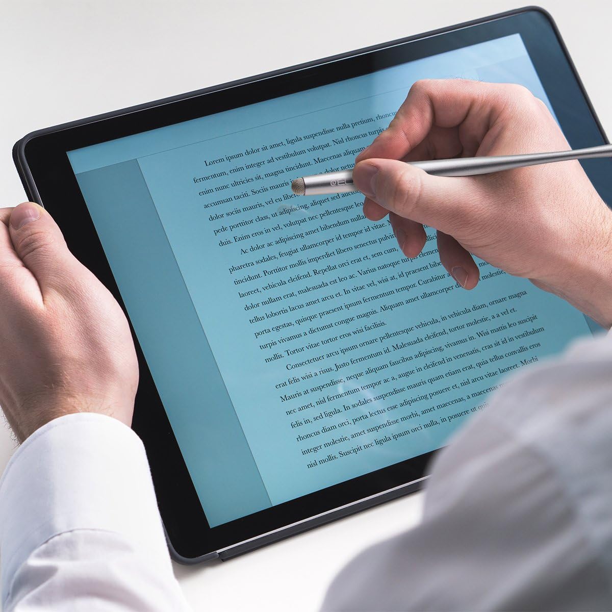 Elzo Capacitive Stylus Pens Premium Metal Slim Combo 4 Pcs Tips for All Touch Screens iPad & Android Tablets DELL/Samsung/HP/Asus/Surface/Samsung/iPhone/LG (Black, Silver, Light Blue & Rose Red)