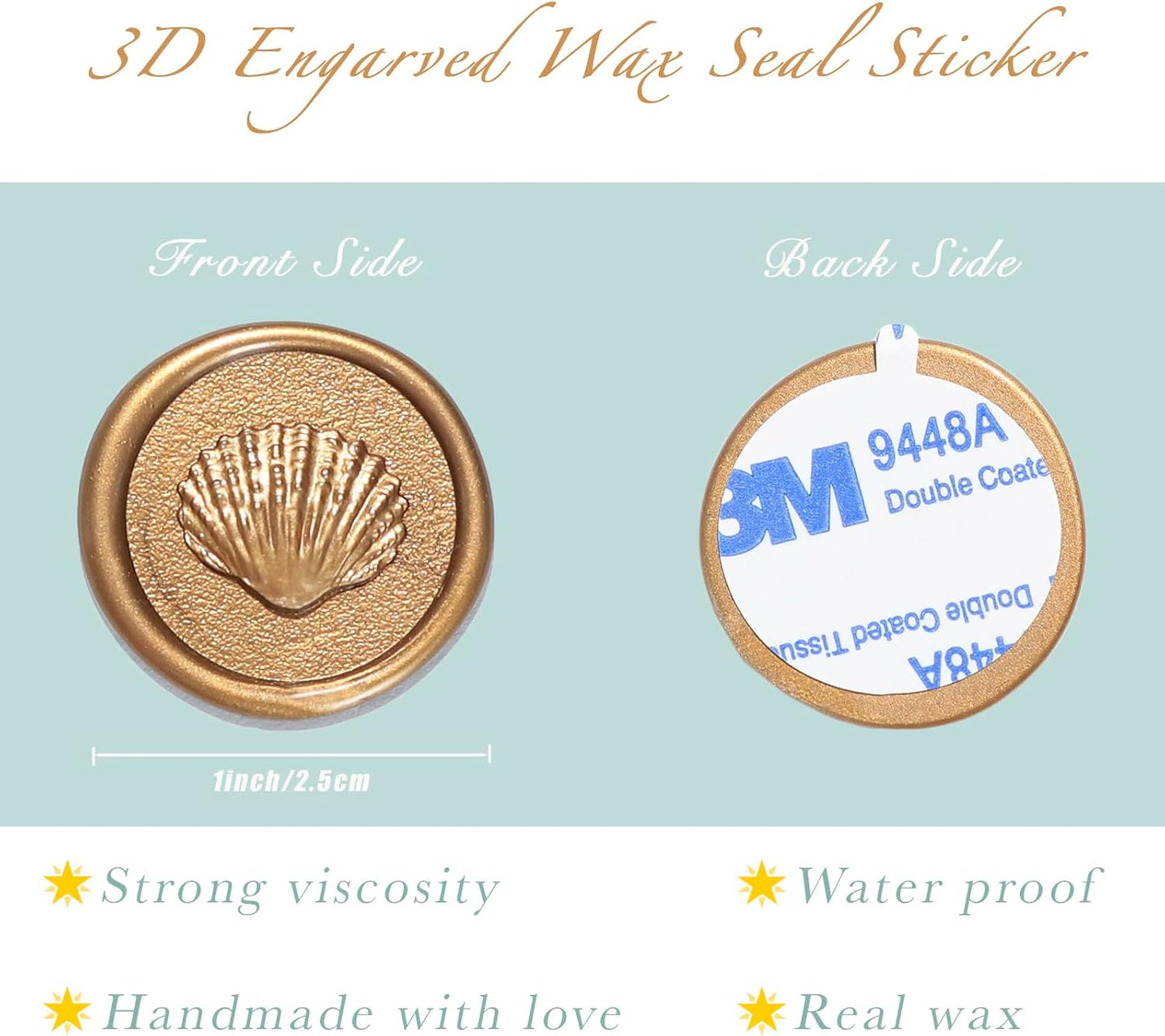 Wax Seal Stickers-Seashell Wedding Invitations Envelope Seal Stickers,30 Pcs Self-Adhesive Antique Gold Sticker, Perfect for Wedding Invitations, Envelopes,Cards, Gift Wrapping,Party Menu Decor