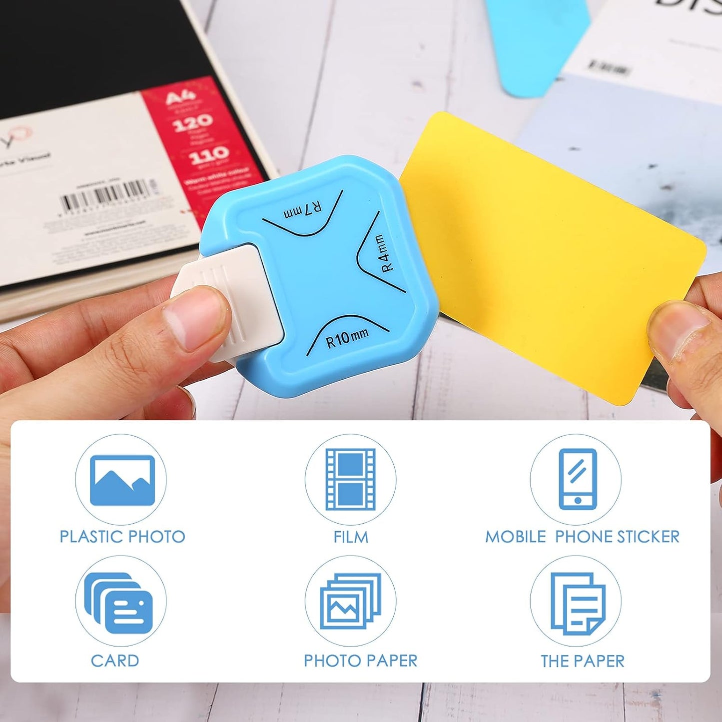 LOONENG 3 Way Rounded Corner Punch, 4mm, 7mm, 10mm 3 in 1 Corner Cutter for Paper Crafts, Laminator, Cardstock, DIY Projects, Photocards, Card Making and Scrapbooking