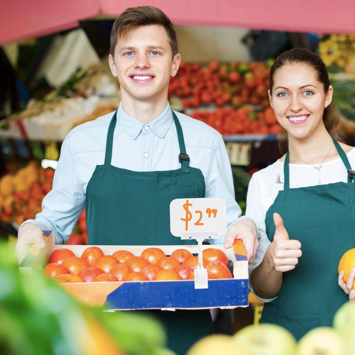 Merchandise Sign Clips Sign Holder Clips,20 Pack Rotatable Holding Clamp Sign Holder Clear Food Signs Clip Holder Swivel Price Signs Clip,Adjustable Clip Sign on Double Head Display Clips for Price Tag Display (White)