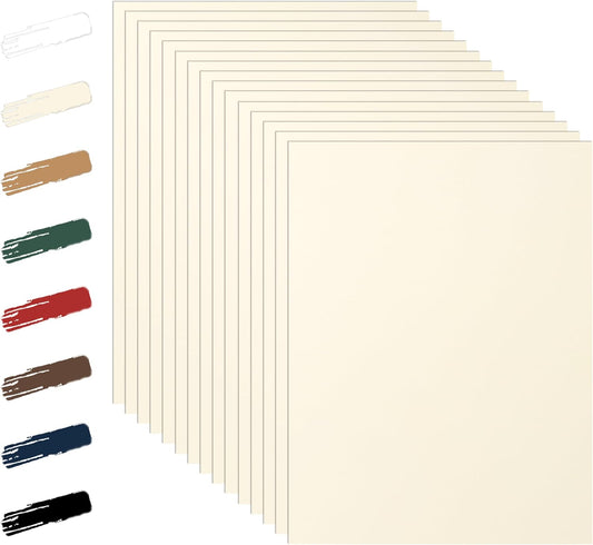 28 Sheets Cream Cardstock 8.5 x 11 Ivory Paper, 250gsm/92lb Premium Off White Paper Card Stock for Wedding Invitations, School Crafting, Memus, DIY Card Making, Graduations, Business Cards