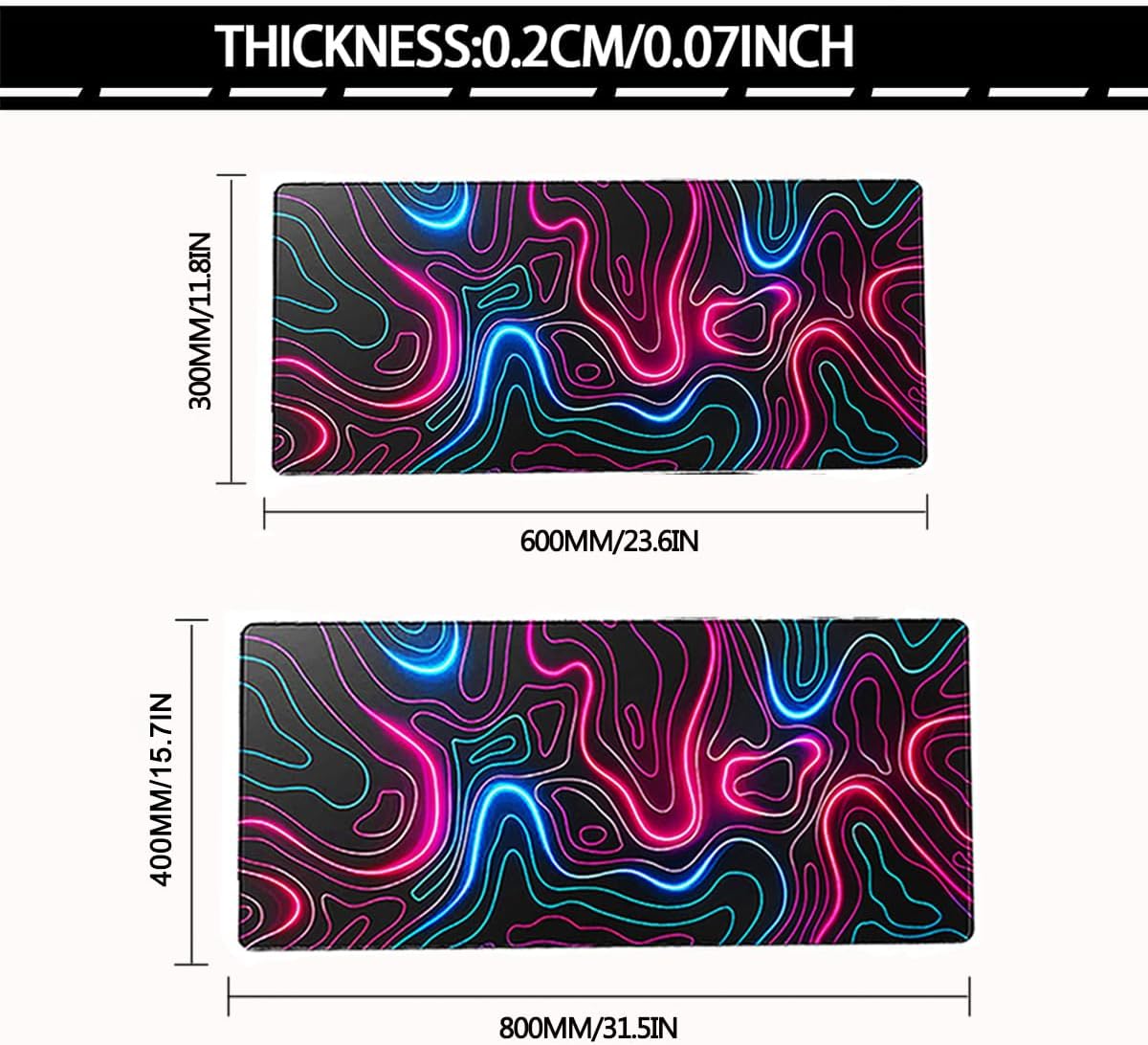 Large Mouse Pad for Desk - 80 x 40 cm Gaming Mouse Pad with Stitched Edges, Anti-Slip Base, Desk Mat Desk Pad for Keyboard and Mouse