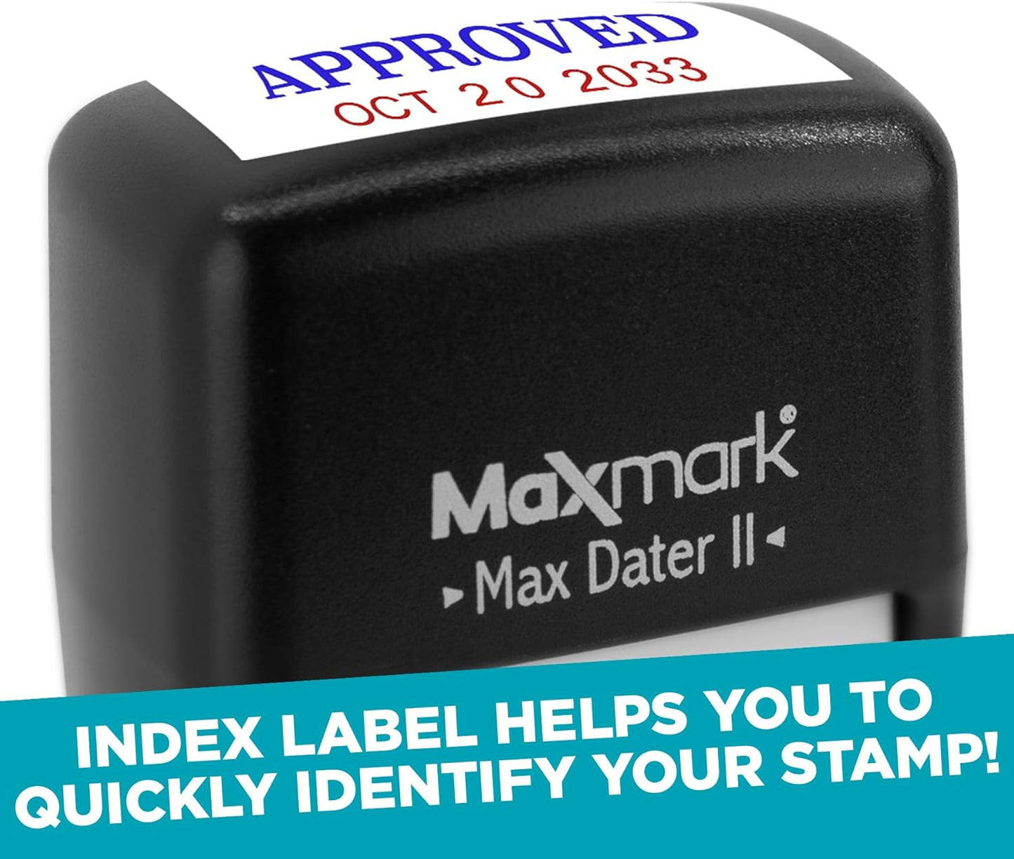 MaxMark Self-Inking Rubber Date Office Stamp with MAILED Phrase & Date - RED Ink (Max Dater II), 12-Year Band