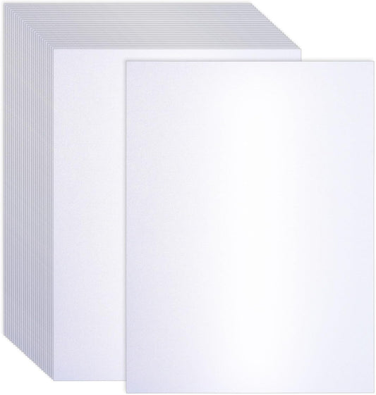 120 Sheets White Shimmer Cardstock 8.5 x 11 Inch Certificate Paper Card Stock, 250gsm/92lb Double Sided Printer Paper Pearlescent Paper for Invitations, Certificates, Crafts, DIY Cards