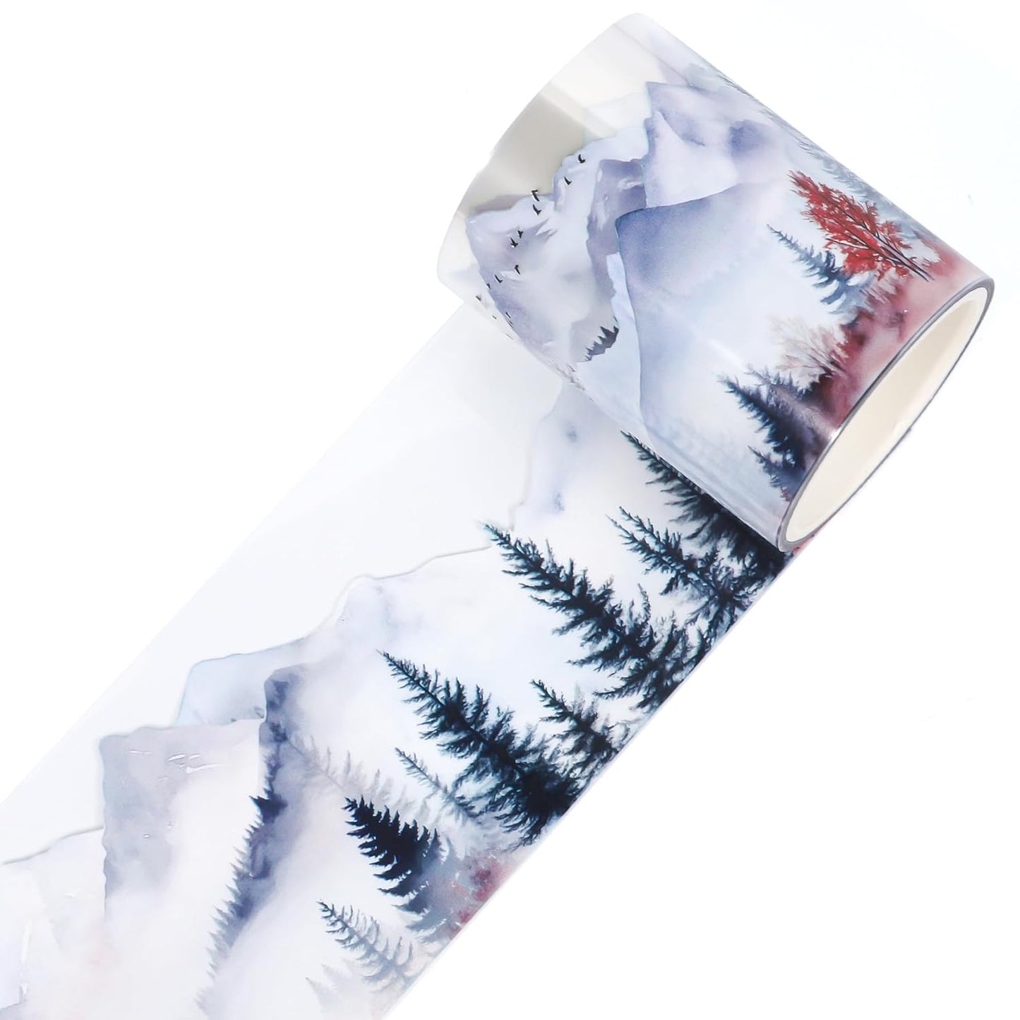 Landscape PET Tape for Journal Scrapbooking - Forest Mountain PET Tapes Washi Stickers for Crafts Journaling Scrapbook Supplies Aesthetic Notebook Scrapbook Bottle Crafts Decor