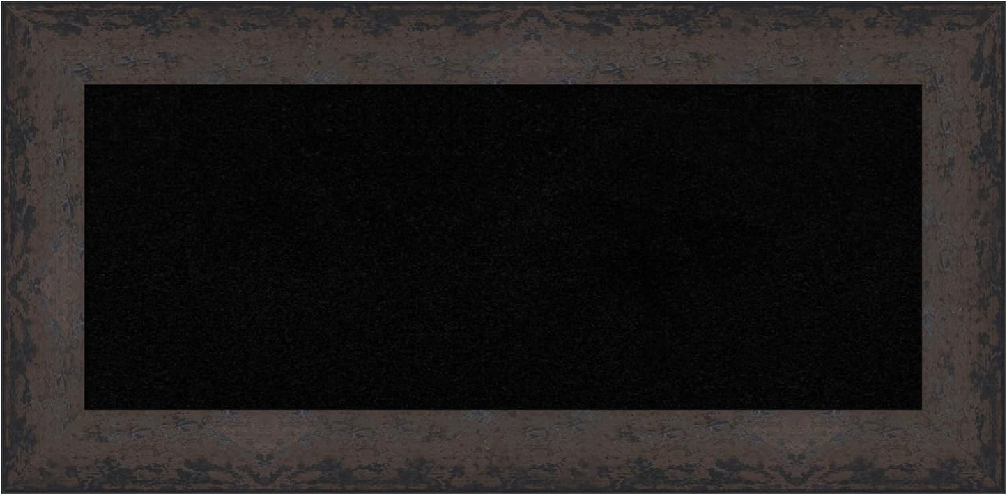 Amanti Art Black Cork Board for Wall, 17x35 Vision Board with Black Wood Frame, Medium Corkboard Office Decor for Home Organization, Modern Corkboard Pinboard to Display Items for Home Organization