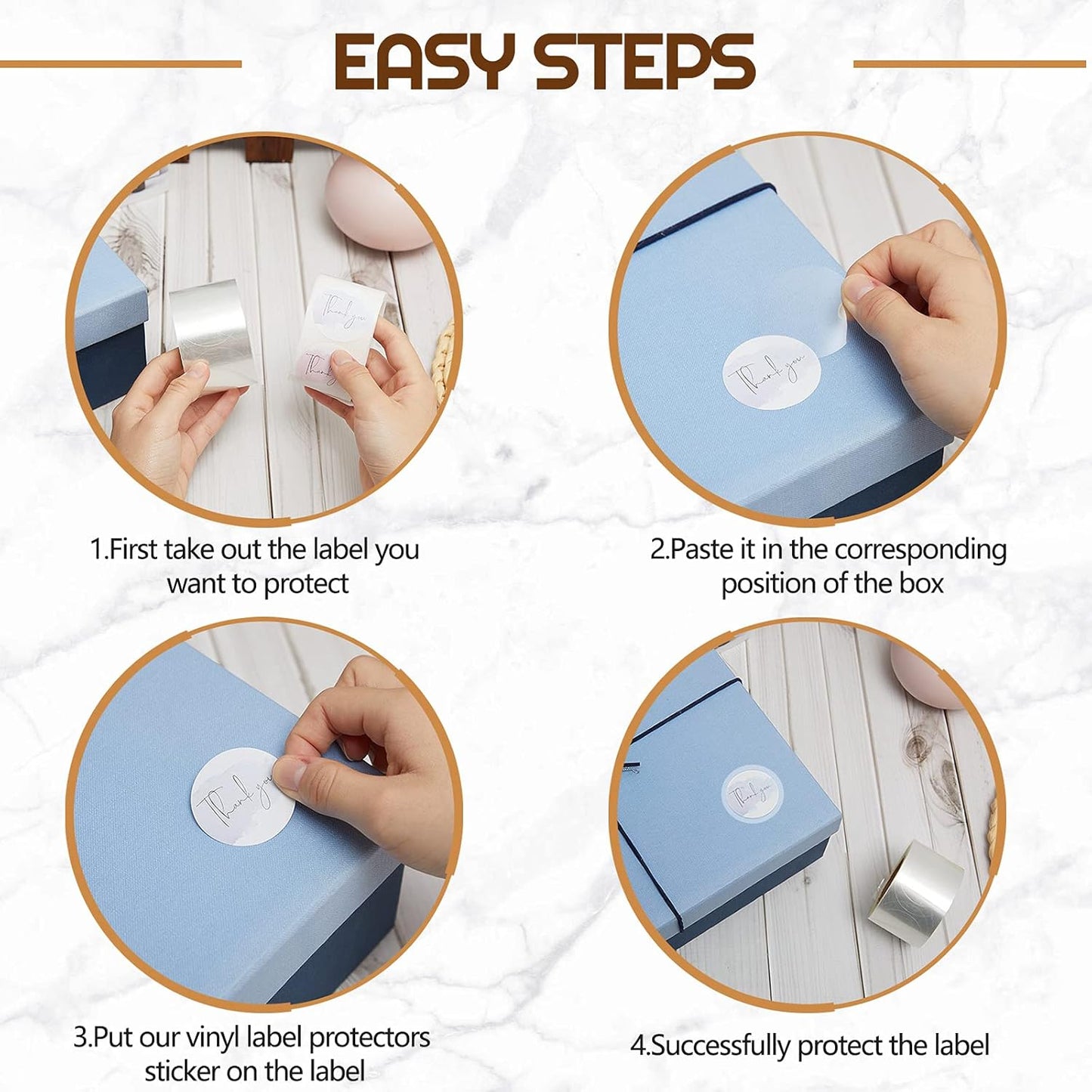 Zonon 500 Pcs Clear Labels Label Protector Clear Stickers Wafer Seals Waterproof Labels for Protecting Barcodes, Numbers and Stickers (1.57 Inches in Diameter,Round)