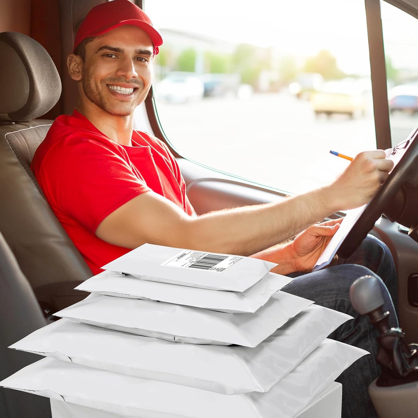 UCGOU 60 Pack White Poly Mailers Variety Size Pack, 6x9 Inch & 9x12 Inch & 10x13 Inch & 12x15.5 Inch & 14.5x19 Inch, 12 PCS Each Bag, Self-sealing Adhesive Mailers Assorted Sizes for Small Business