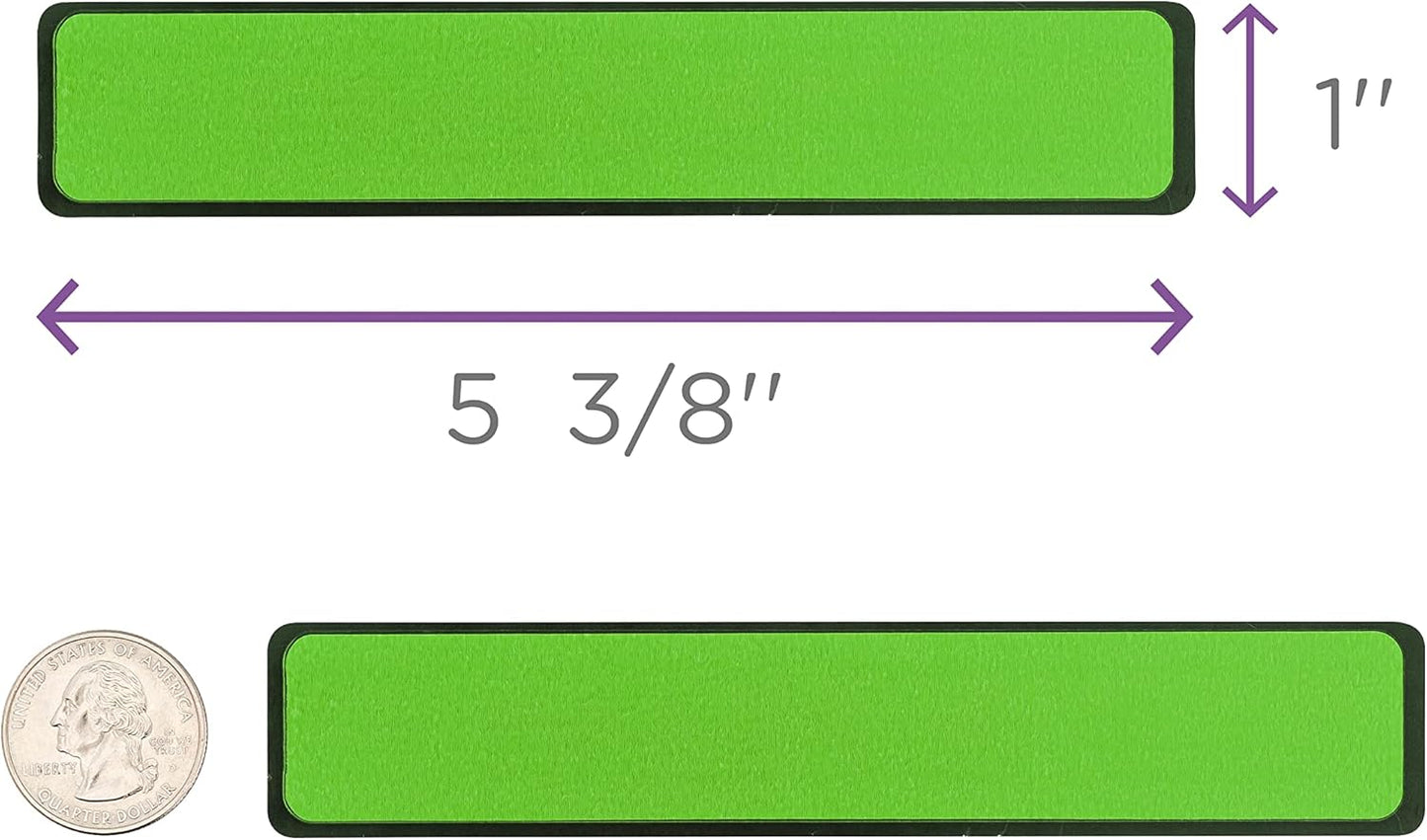 Carstens Adhesive Sticker Labels, 5 3/8” x 1”, Binder Labels for 1” Ring Binder Spines, Green, Roll of 200