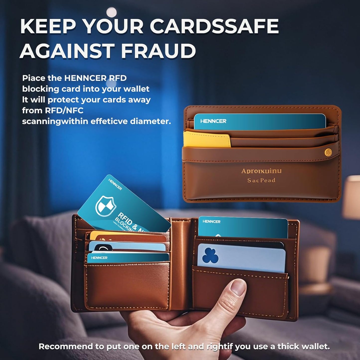 2025 NEW RFID Blocking Card, 6 Pack Fuss Protection for Entire Wallet Shield, Credit Card Protector NFC Bank Debit Blocker, Identity Theft Prevention for Passport Travel Security(Blue)