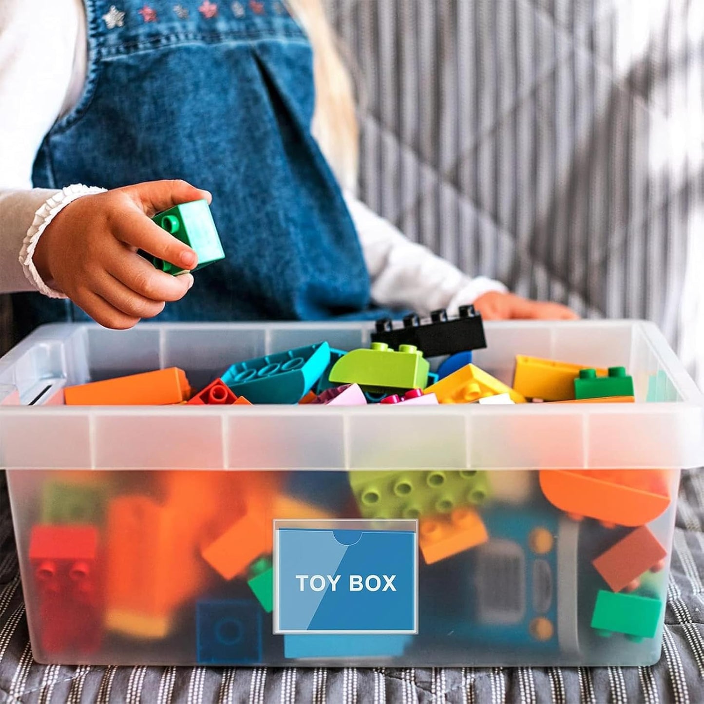 Chinco 30 Pcs Self Adhesive Pockets, Bin Labels for Storage Bins, Clear Pocket Label Sleeves, Plastic Index Card Holder with Top Open for Organizing Bins Box Drawer (3.89 x 2.67 Inch)