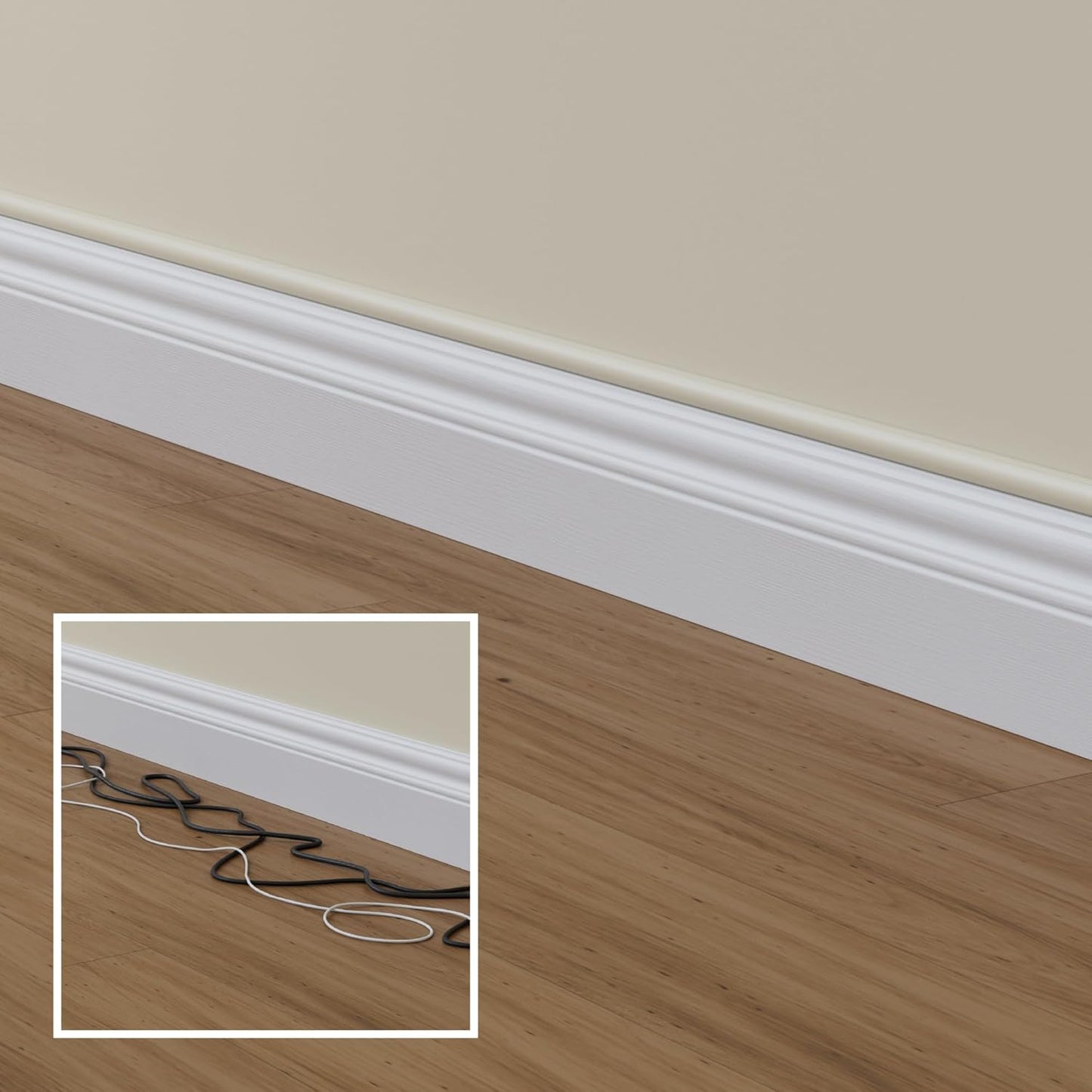 D-Line Half Round Cord Hider, Patented Cable Cover, Hide TV Wall Mount Wires, Raceway for Cords, Decorative Wire Covers, Paintable, Adhesive Cable Concealer, 2X 0.78in W x 0.39in H x 39in L, Beige