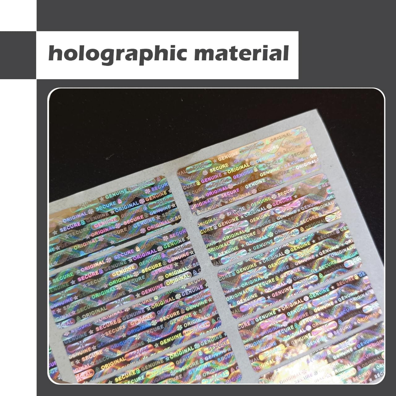 300pcs Tamper Proof Hologram Stickers Genuine Warranty Void Seal Labels tamepr evident Label Honeycomb Bottom (1.48x0.52inch)