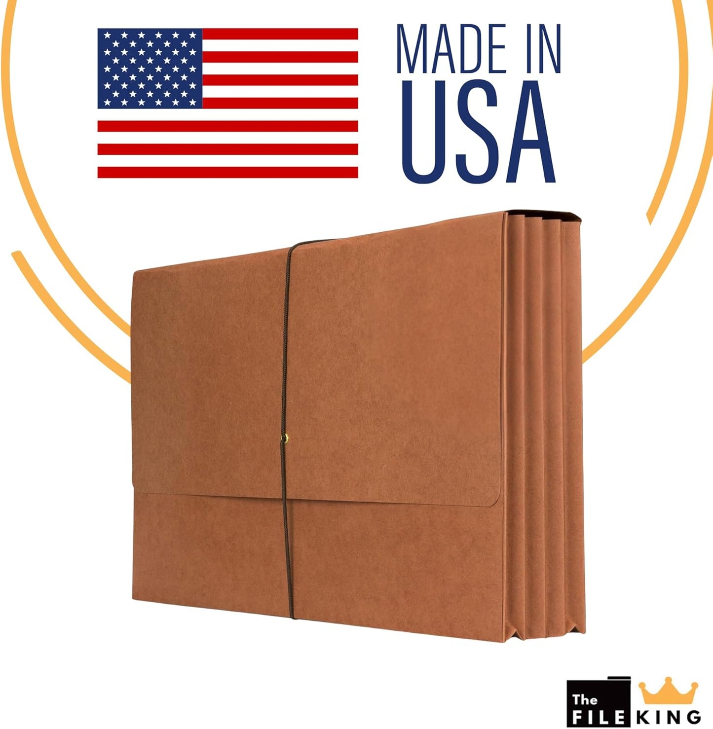 The File King Expanding File Wallet - Legal Size, 50 Pack, Red, 5.25' Expansion, 8.5-x-14-inch Paper, USA Made