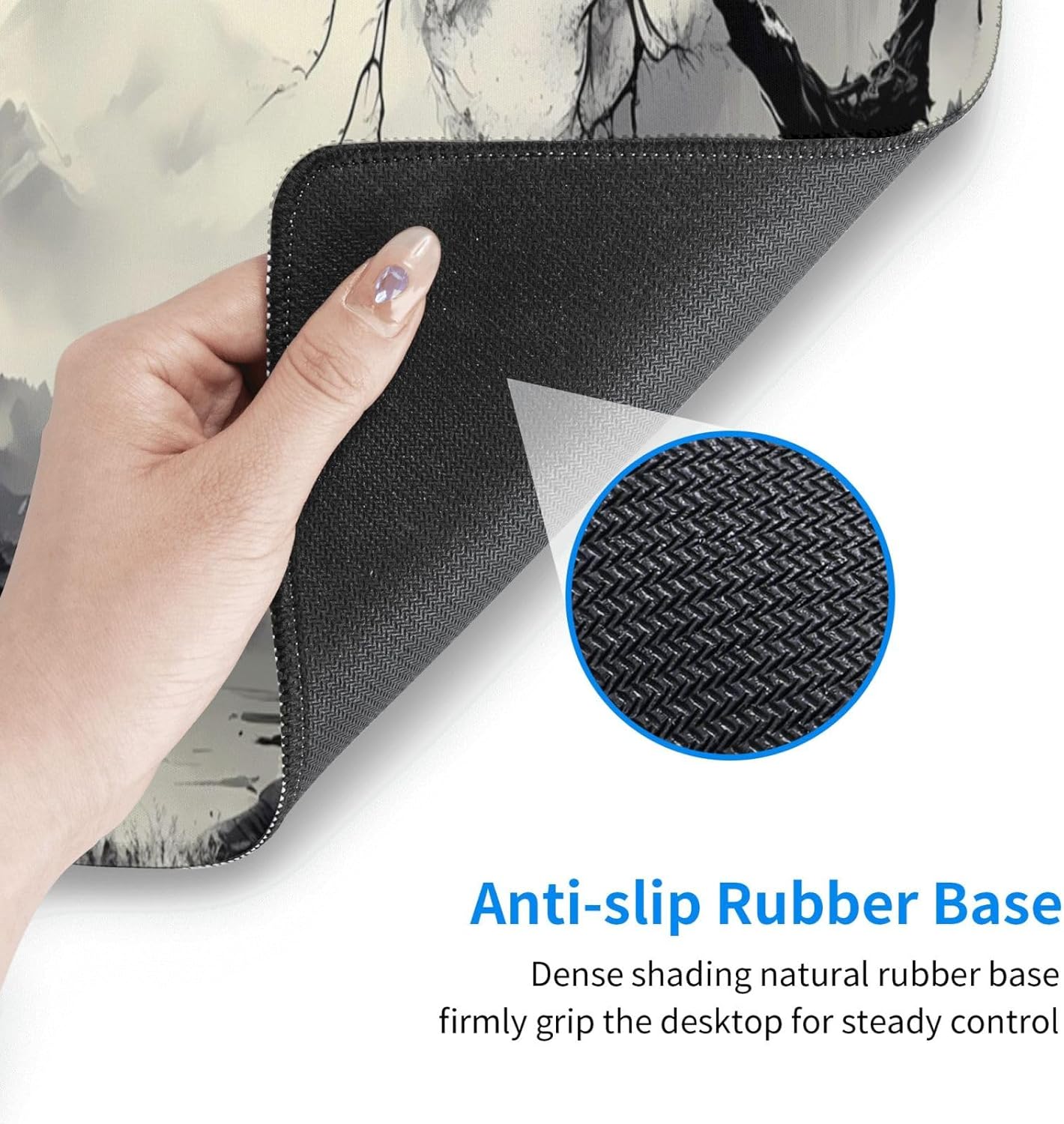 Gaming Mouse Pad Desk Pad,Extended Big Mouse Pad,31.5x11.8 Inch Long Computer Keyboard Mouse Mat Mousepad with 3mm Non-Slip Base and Stitched Edge for Gaming and Office… (wash painting2)