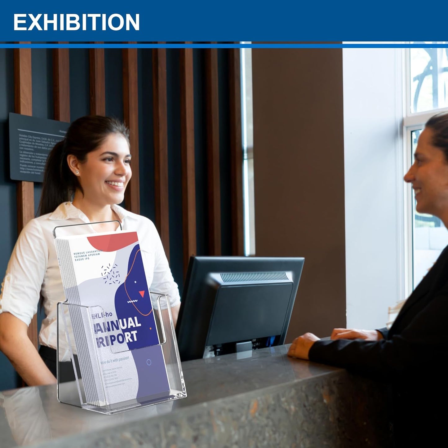 Brochure Holder 4x9 Inch Acrylic Literature Holders Clear Plastic Flyer Display Stand Countertop Use Pamphlet Holder Multi Purpose Organizer for Office, Lobby, Hotels, Trade Shows, 6 Pack