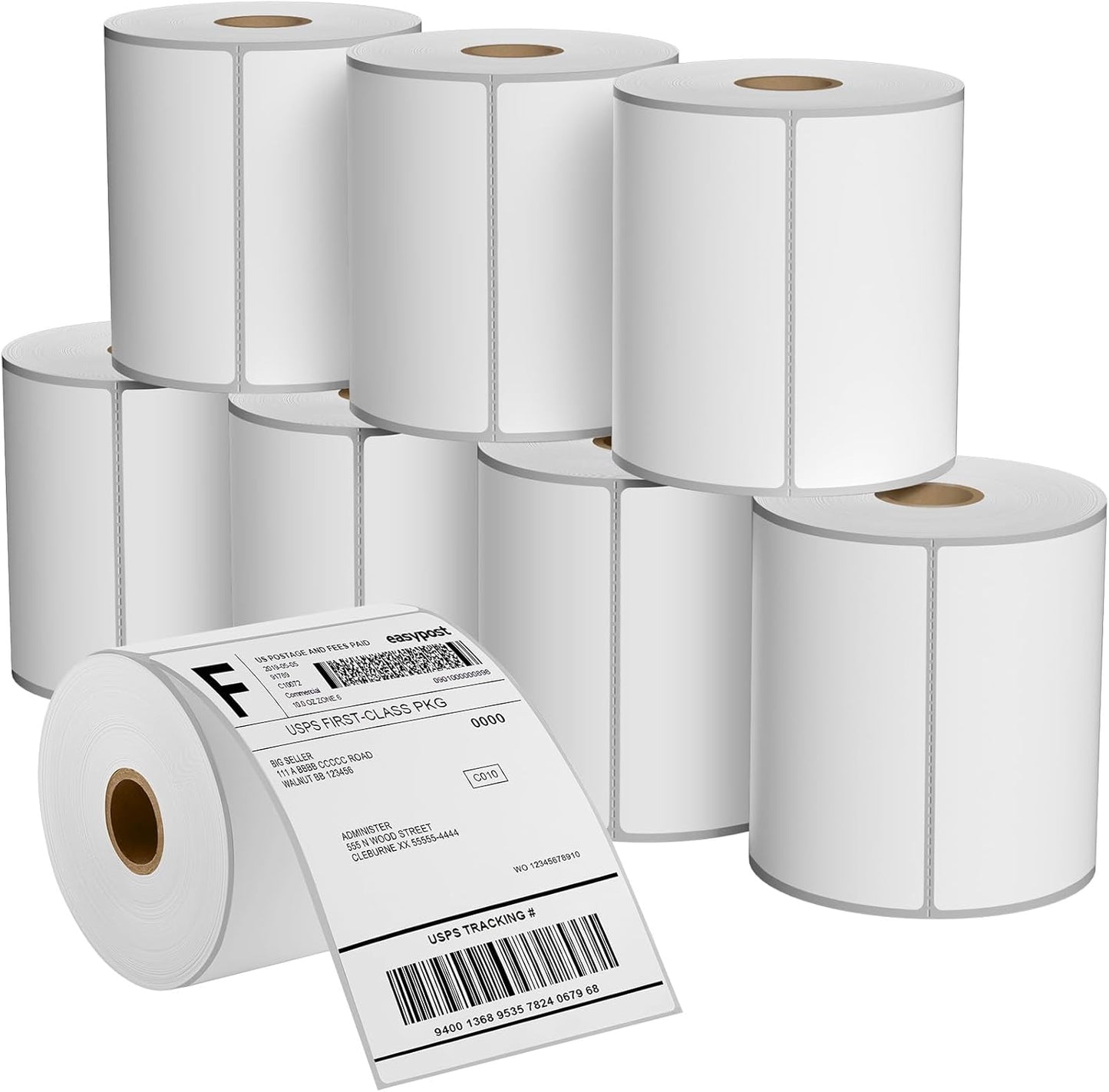 MaxGear 4" x 6" Direct Thermal Labels, 2000 Pcs/8 Rolls, Perforated White Shipping & Mailing Labels, Commercial Grade with Permanent Adhesive, Compatible with Most Thermal Printers