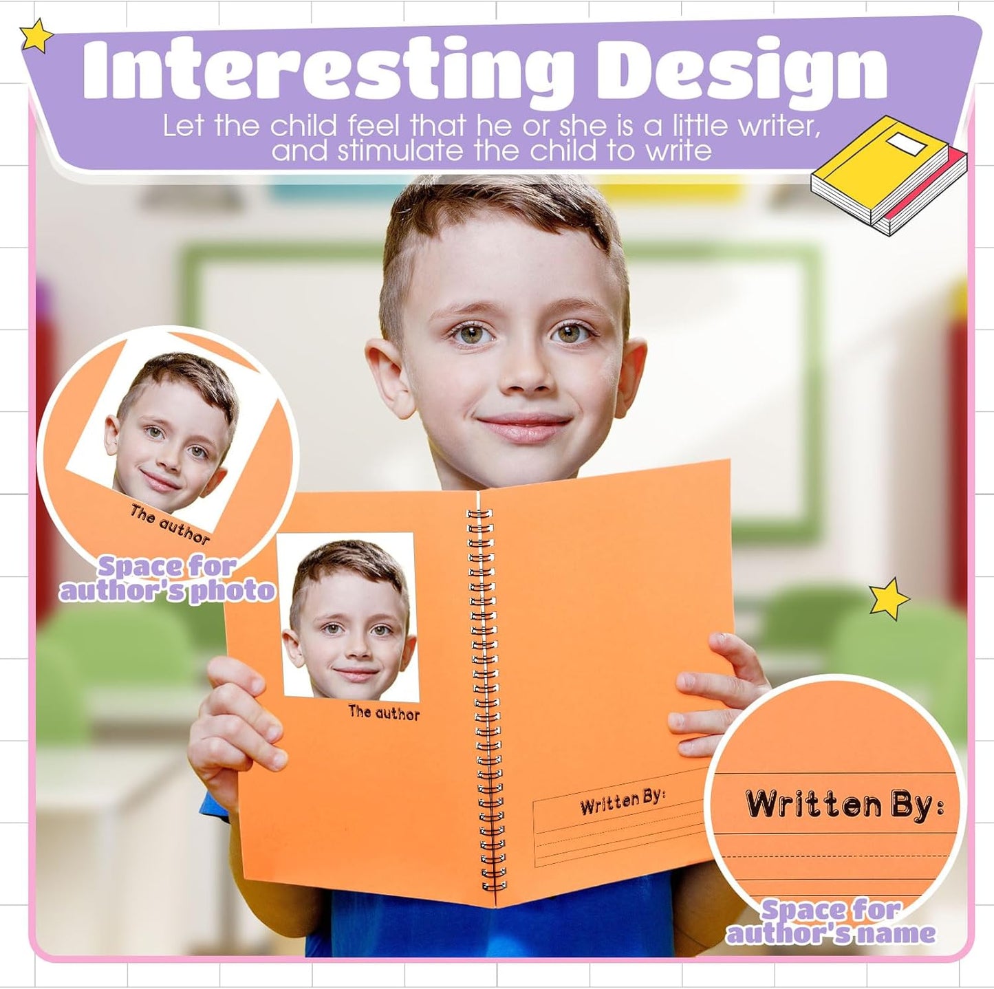 Henoyso 20 Pcs 100/50 Sheets Primary Composition Notebook K-2 Bulk Spiral Primary Journal Drawing Handwriting Practice for Kids Kindergarten 1st 2nd Back to School Supplies (Pastel Color,50 Sheets)