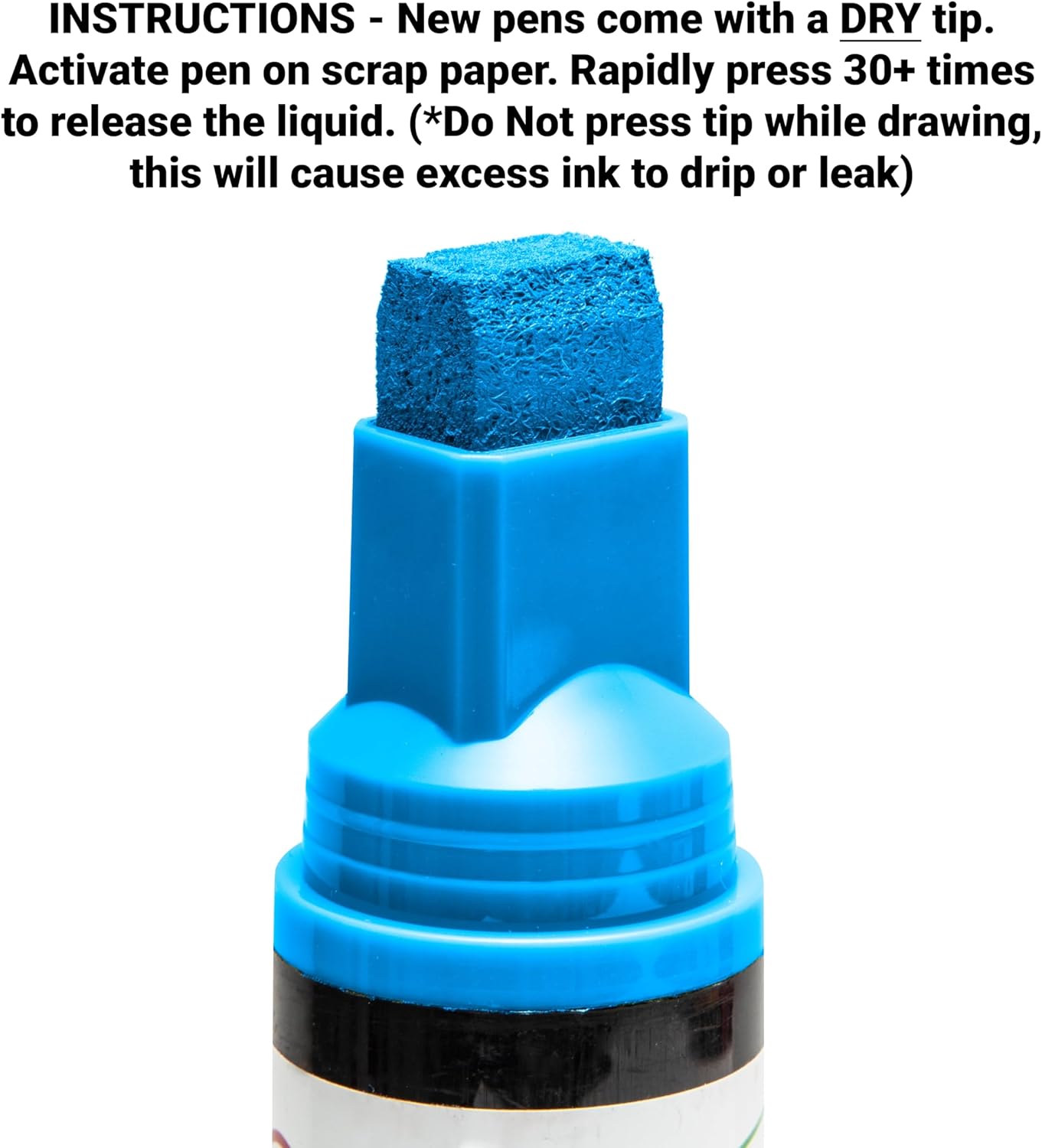 Glass Pen Window Marker: Liquid Chalk Pens for Glass, Whiteboard Markers with Washable Paint - Graduation, Car Windows, Mirror Pen, Storefront, Wedding, Parade, Party & Holiday (Blue, Jumbo Tip)