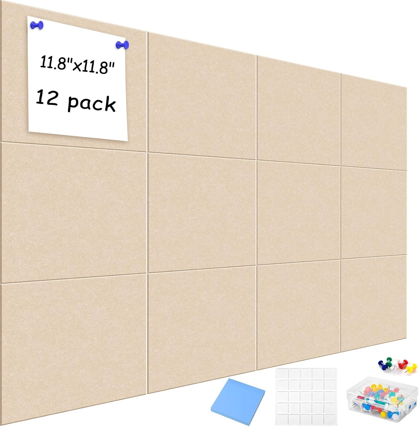 Large Acoustic Panels, 48"X36"X0.4" Sound Proof Foam Panels for Walls, Sound proof panels for walls, Soundproof Wall Panels for Home Studio&Office Decor. (Deep Camel)