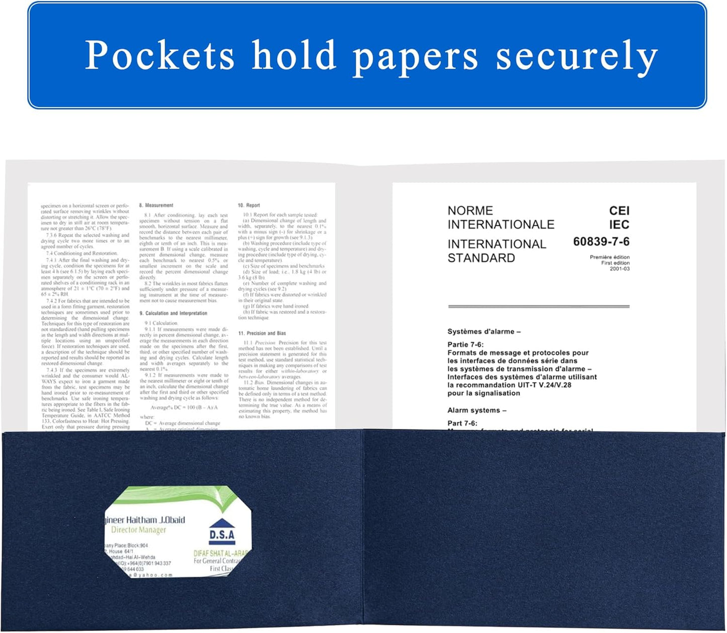 Zzrywuty 100 Packs Paper Folders with Pockets for Students,Businessmen and Office Workers,Letter Size,Two Pocket Folders with Card Slot for School Supplies,Office,Business (Royal Blue)