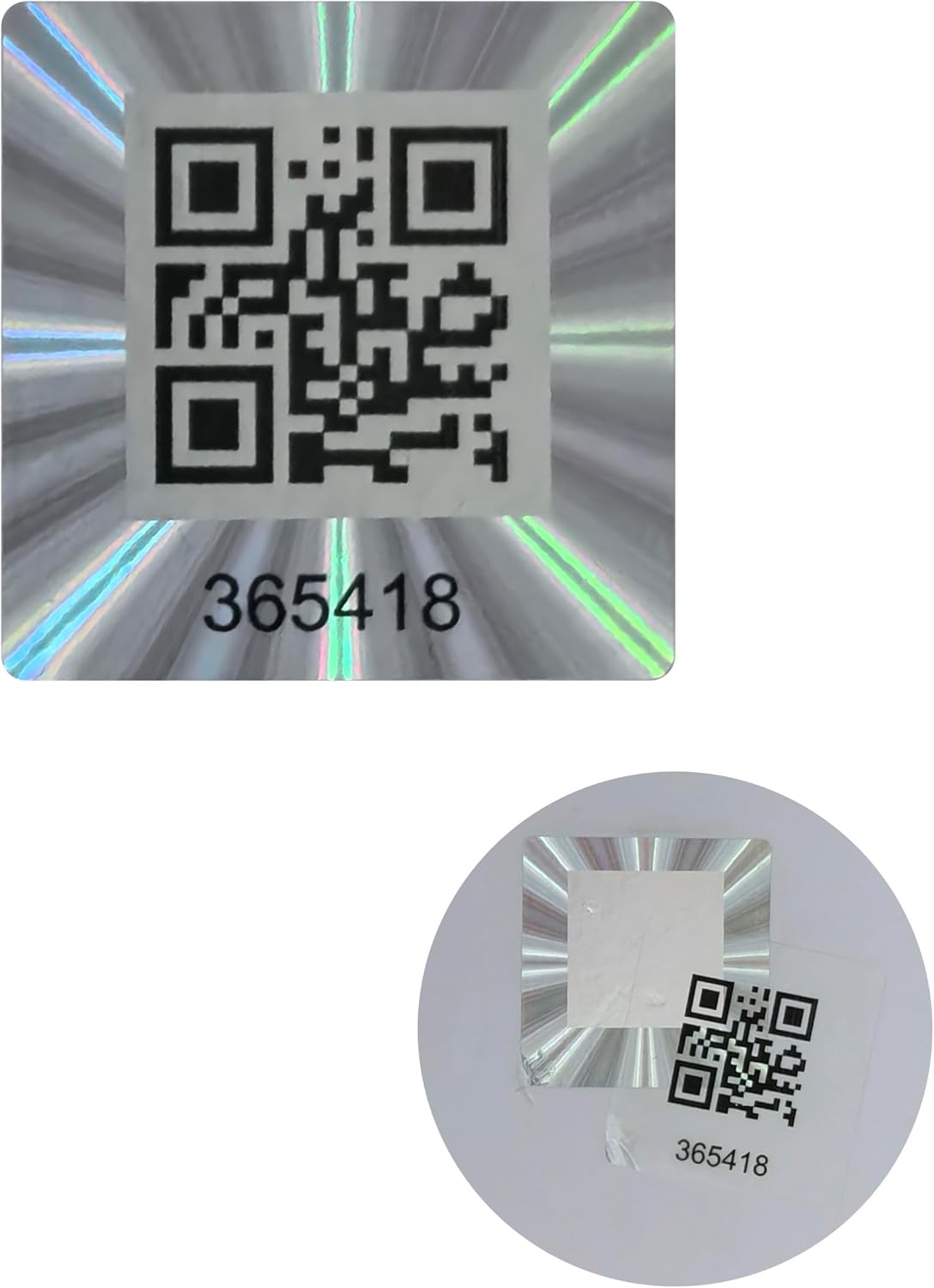 380pcs Hologram QR Code Labels, Tamper-evident Security Seal Sticker,Warranty Void Tamper Proof Labels with Unique Sequential Serial Numbering（1X1 inch)