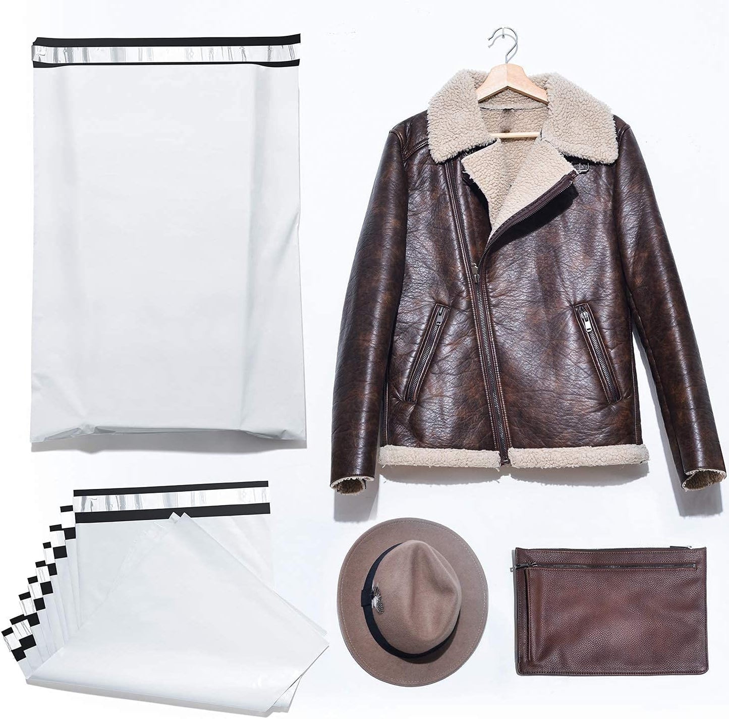 Fuxury 500pcs Poly Mailers 19x24 Inch,Self Adhesive Shipping Bags for Clothing,Waterproof Shipping Envelopes Mailers Poly Package Bags for Small Business,Flexible Mailing Bags White