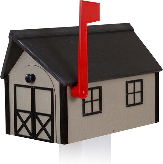 Peaceful Classics Poly Mailbox- Durable, Weather-Resistant Amish Craftsman Mailboxes for Outside Uses Like Front Yard and Road Side- Long-Lasting, Decorative, Modern Mailbox (Clay with Black Trim)