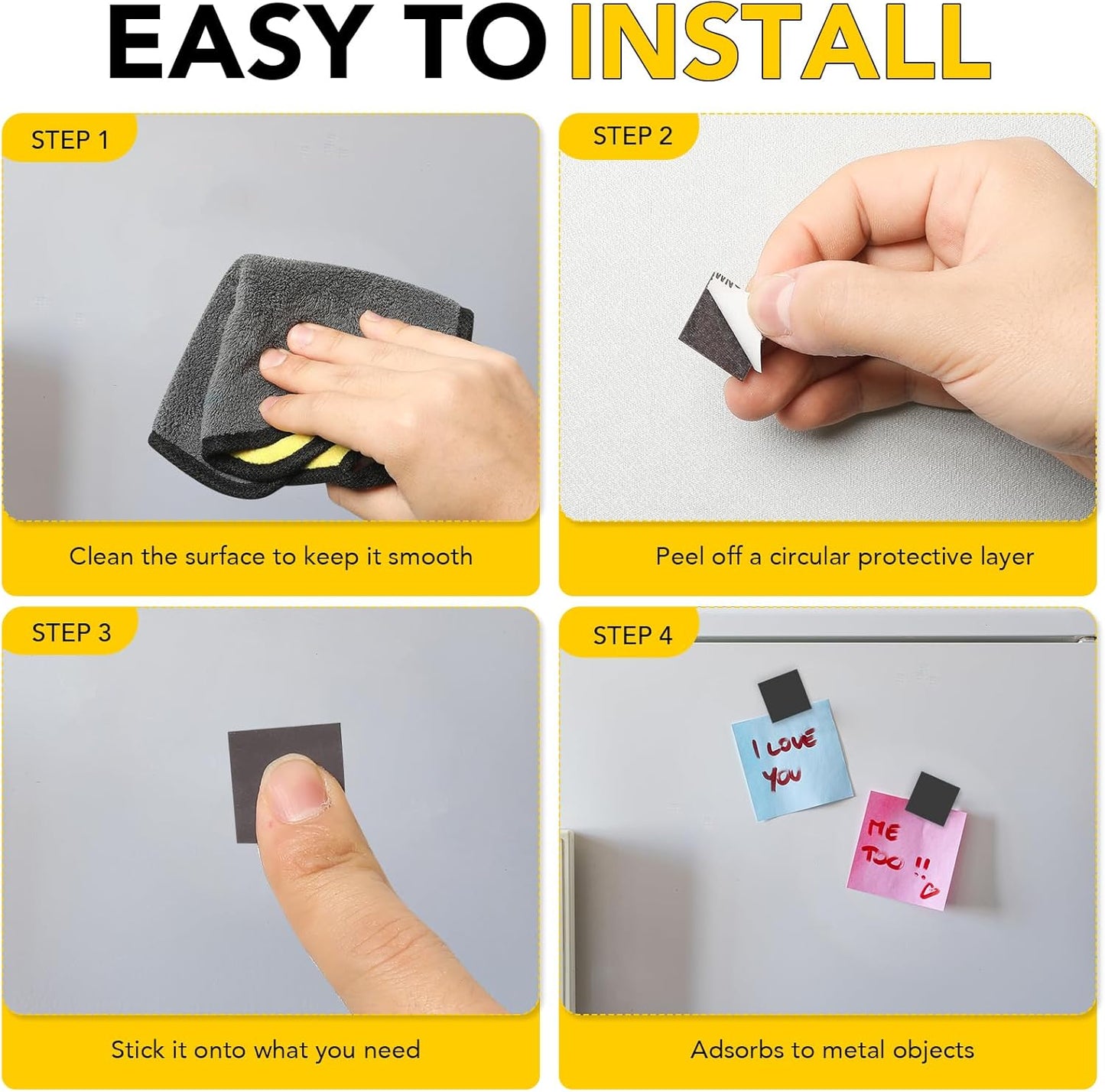 DIYMAG Magnets with Adhesive Backing,300Pcs Adhesives Magnet Squares for Whiteboard Crafts Small Magnetics Tape Magnetic Sheets Magnetism Strips Stickers for Classroom Refrigerator 0.8 x 0.04inch