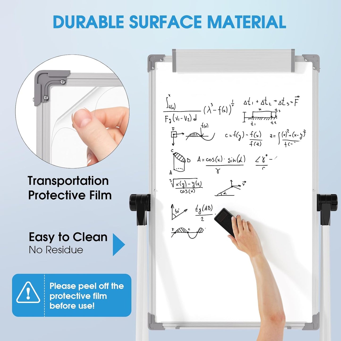 MaxGear Large White Board Easel Stand 2 PCS, 36" x 24" Double Sided Magnetic Dry Erase Board for School Classroom, Home Office Stand Flip Chart, Height Adjustable 360 Degree Rotating Whiteboard
