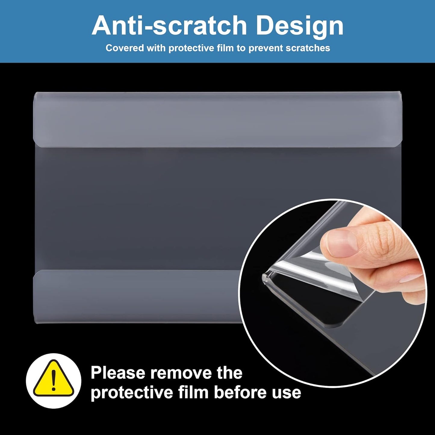 Lesnlok 10 Pack Wall Mount Acrylic Sign Holder 3x5 inch，with 3M Tape Adhesive for Office, Home, Store, Restaurant, No Drilling