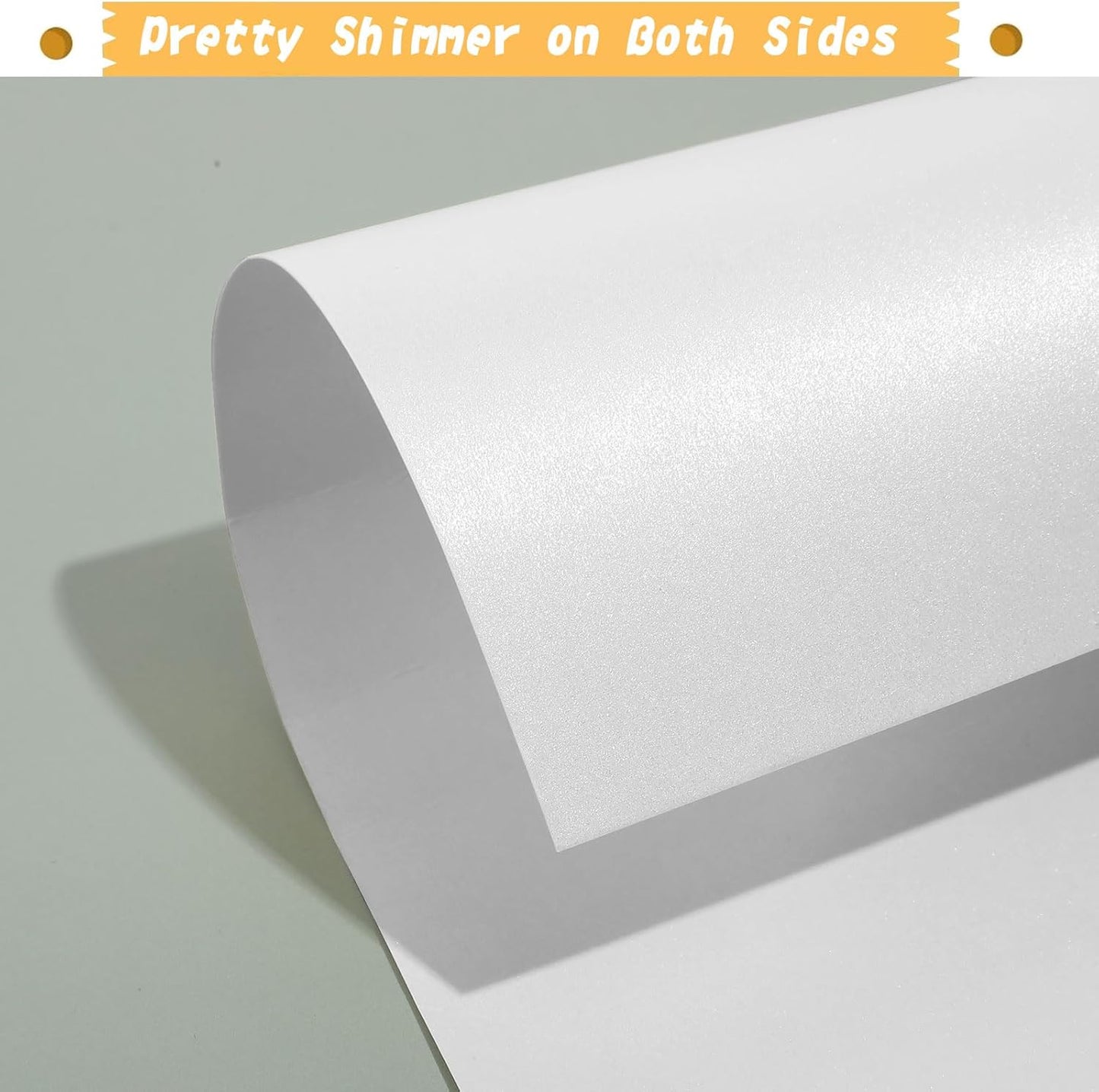 120 Sheets Silver Shimmer Cardstock 8.5 x 11 Inch Metallic Paper, 250gsm/92lb Double Sided Silver Card Stock Pearlescent Paper for Invitations, Certificates, Crafts, DIY Cards