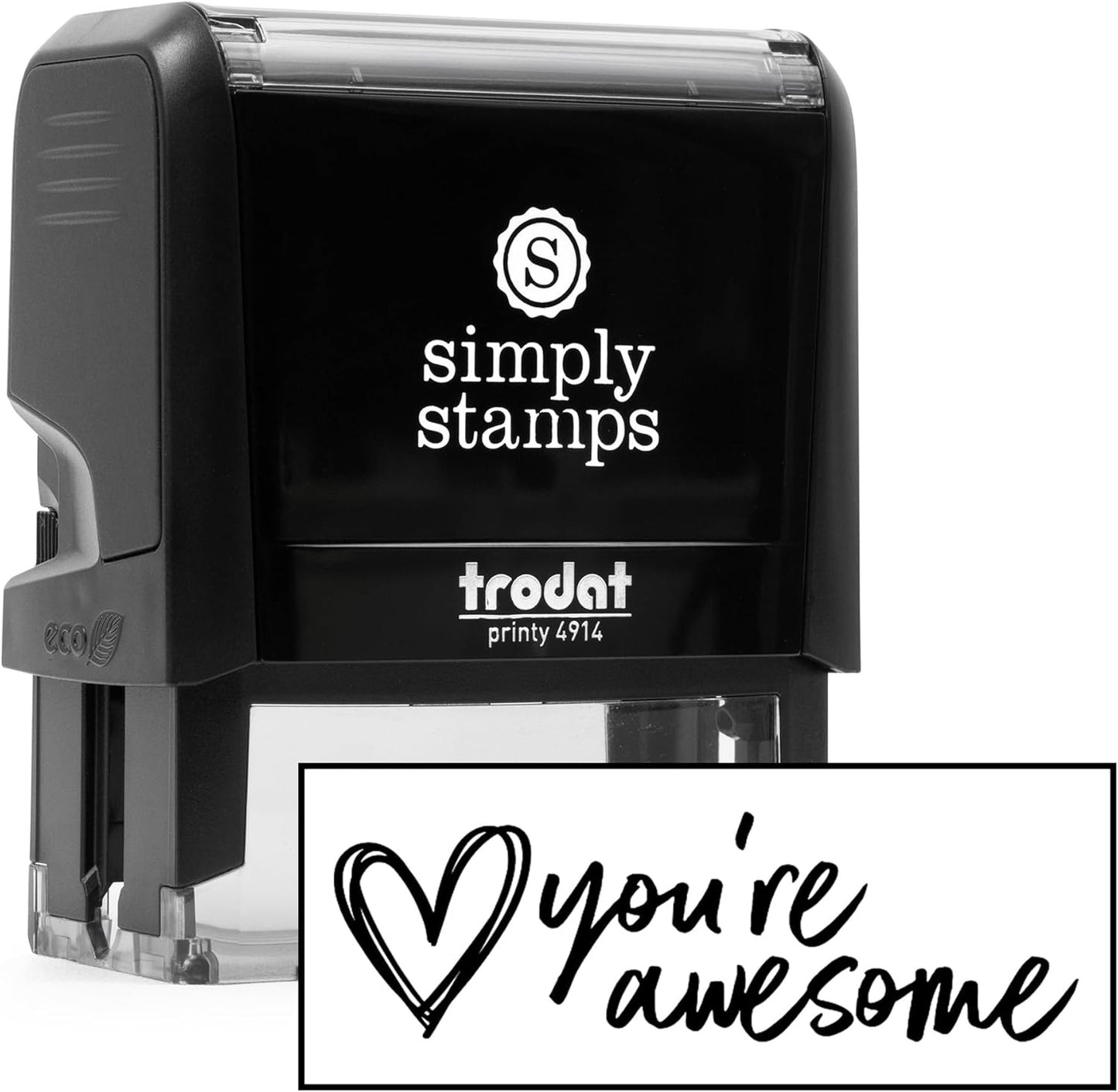 Custom Self-Inking Custom Stamps | 49 Designs | Fun Classroom Phrases | Grading Made Easy | Book Stamps (You're Awesome, Large)