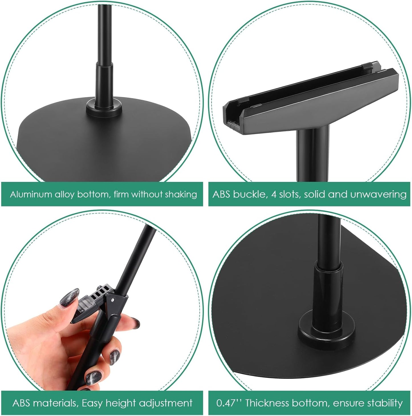 Jutom 4 Pack Adjustable Pedestal Stand Holder 8.5 x 11 Inch Heavy Duty Aluminum Sign Holder Vertical and Horizontal Sign Poster Stands Floor Standing Display for Advertisement Menu Display