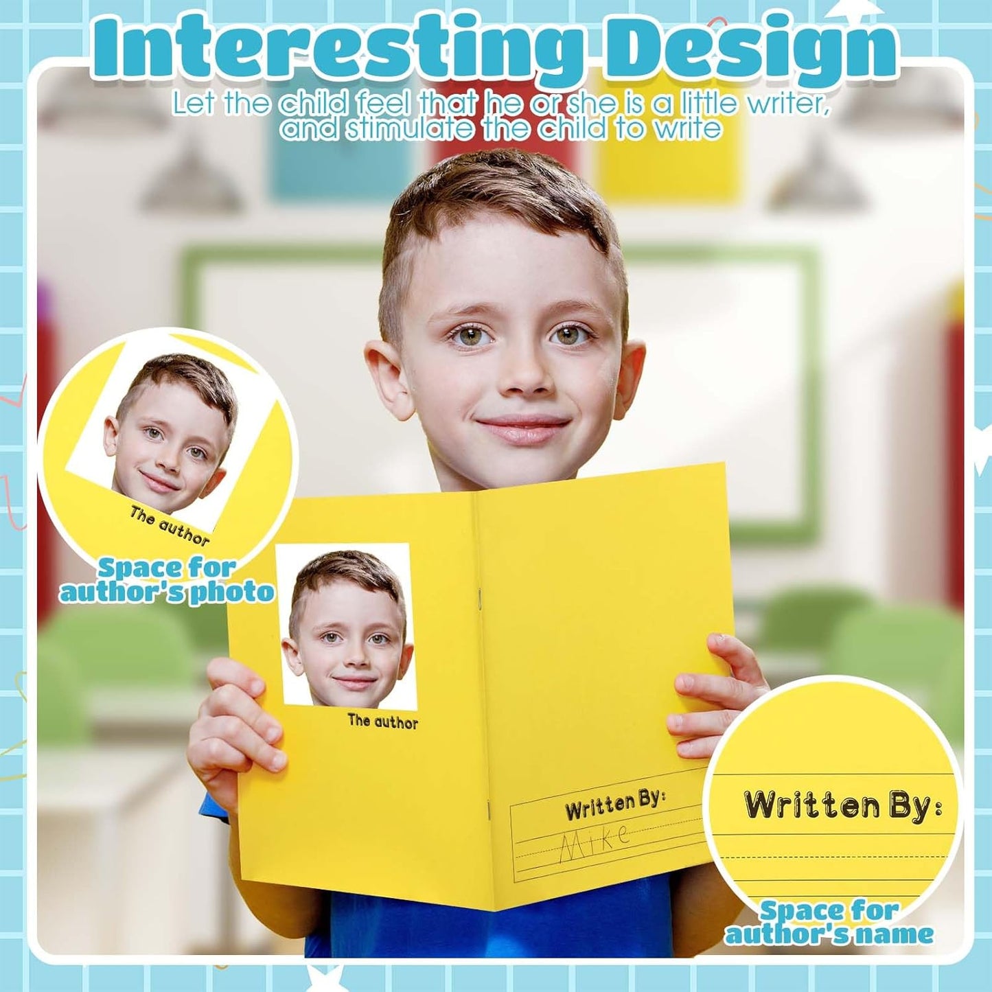 Henoyso 6 Pcs 120 Pages Primary Composition Notebooks K-2 9 3/4 x 7 1/2 Inch Journals Primary Journals Blank Books for Kids to Write Stories Kindergarten (Colorful)