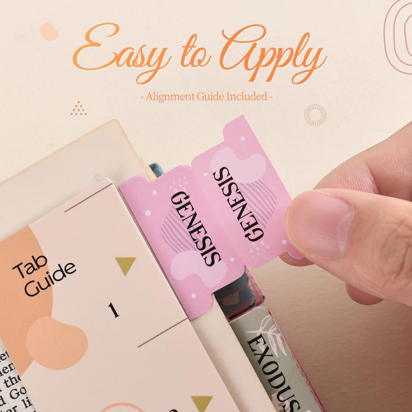 Bible Tabs for Women, 66 Large Print Laminated Bible Chapters Index Tabs and 39 Blank Dividers Sticky Labels, Cute Beauty Geometry Bible Study Supplies, Journaling Accessories, Christian Gifts for Men