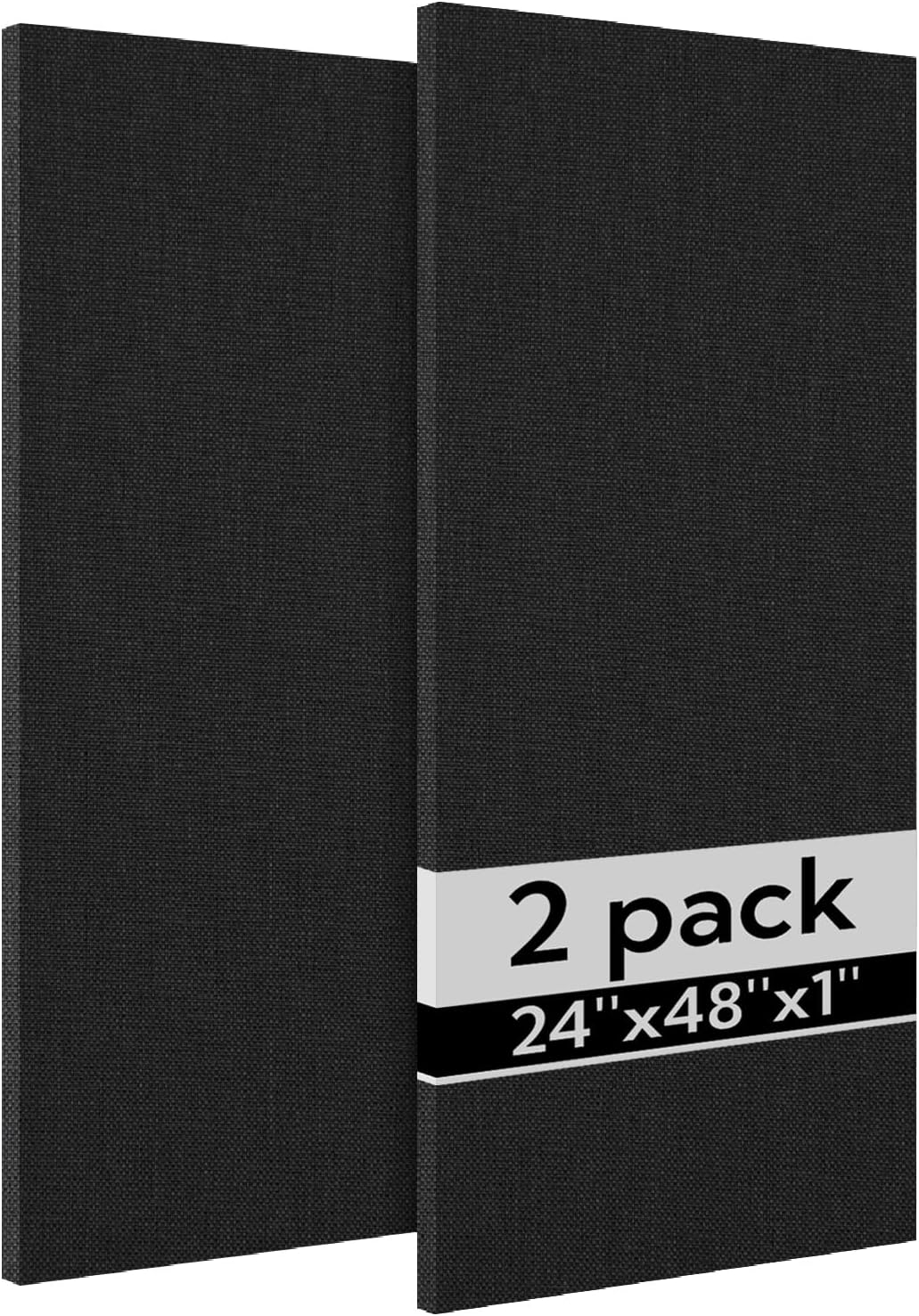 Olanglab Acoustic Panels 2 Pack, 48''x24'' Large Sound Panels, Fabric Wrapped Sound Proof Foam Panels for Walls, Sound Absorbing Panels for Recording Studio Acoustical Treatments (Black)