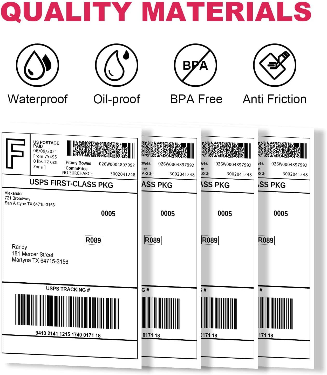 4x6 Thermal Labels - 2000 Labels, Industrial, Direct Thermal, Perforated, Postage, Shipping, Compatible with Zebra, MUNBYN, Polono, USPS, UPS, FedEx, DHL, Amazon, eBay & PAYPAL
