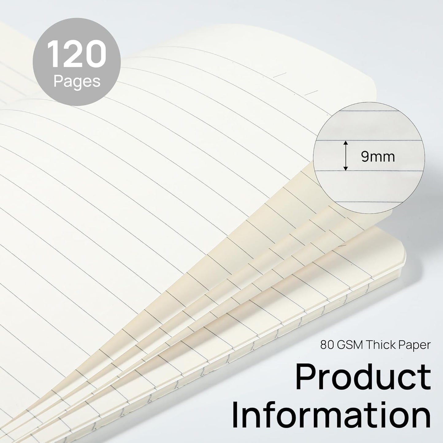 miikoul 24 Pack A5 Spiral Lined Notebooks, 8.3" X 5.5", 60 Sheets/120 Pages Wide Ruled Notebook Spiral Journals Bulk Paper Cover Notepad 12 Colors for Students Taking Class Notes Home Office Gift