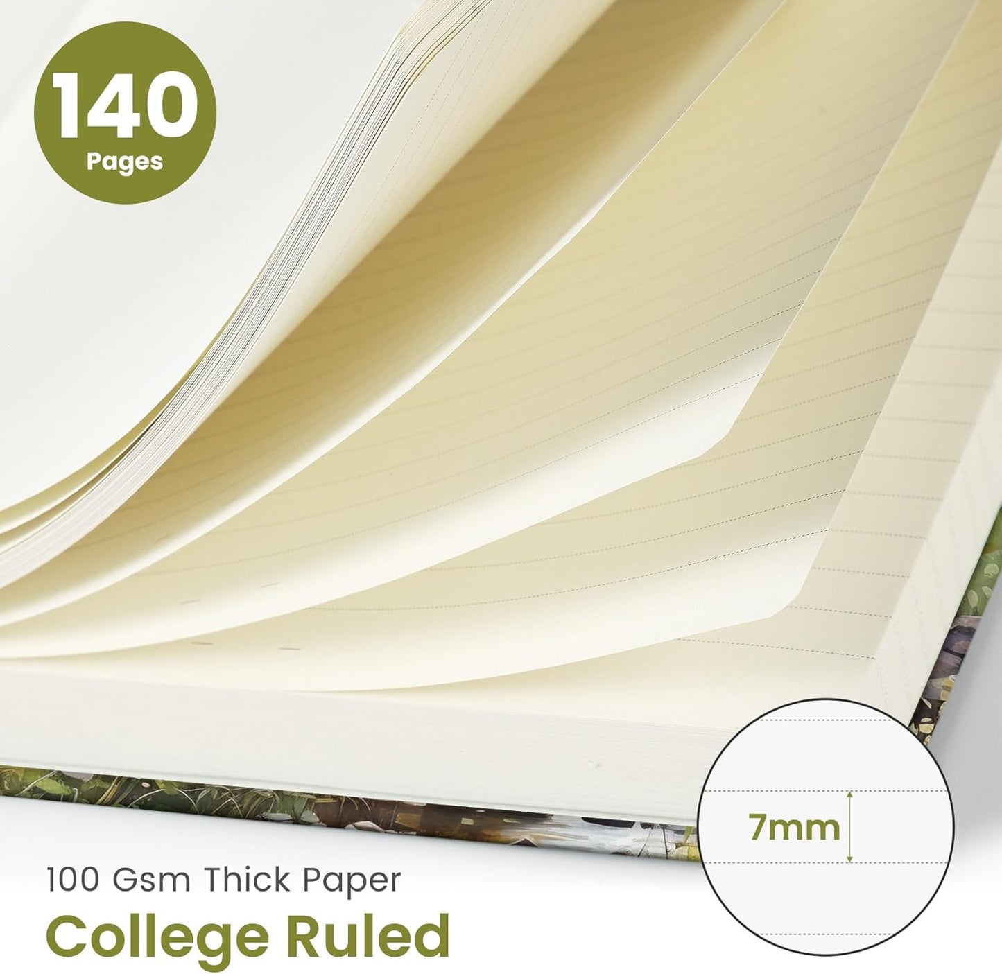 Lined Spiral Journal Notebook for Women, Cute A5 College Ruled Hardcover Notebook for Work & Note Taking, Aesthetic Pretty Journal for Writing, 140 Pages, Autumn Creek