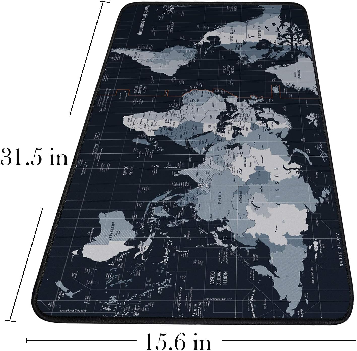 Gaming Mouse Pad, Large Extended Desk Mouse Pad, Non-Slip Spill-Resistant Mousepad with Special-Textured Surface, Anti-Fray Stitched Edges for Esports Pros Gamer Office - Map